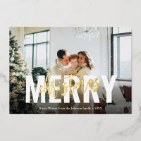 Joyeux Noël Brosse Script Photo Foil Holiday