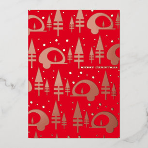 Carte De Vœux En Aluminium Joyeux Noël campeur pressé