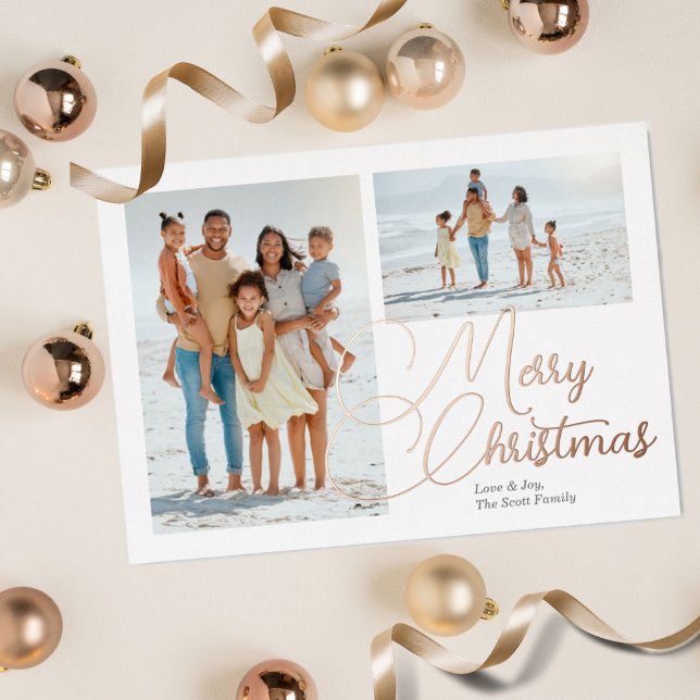 Carte De Vœux En Aluminium Joyeux Noël Classic Foil Photos (Créateur téléchargé)