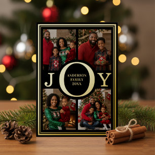 Carte De Vœux En Aluminium Joyeux Noël Collage 4 Photos