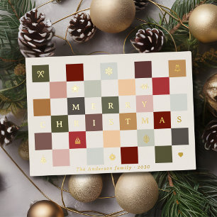 Carte De Vœux En Aluminium Joyeux Noël coloré Vintage tableau de bord