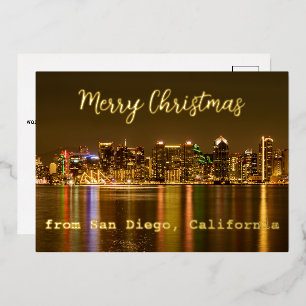 Carte De Vœux En Aluminium Joyeux Noël de San Diego Californie