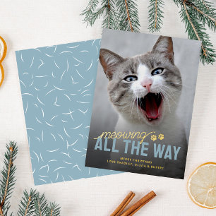 Carte De Vœux En Aluminium Joyeux Noël de votre chat mignon