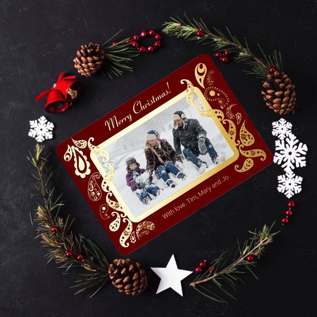 Carte De Vœux En Aluminium Joyeux Noël - Décorations d'or rose (Créateur téléchargé)