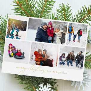 Carte De Vœux En Aluminium joyeux noël écrit élégant   6 Collage de photos