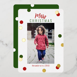 Carte De Vœux En Aluminium Joyeux Noël Élégant Mignon Photo Personnalisée  