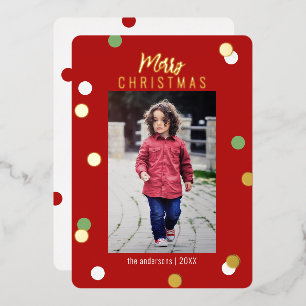 Carte De Vœux En Aluminium Joyeux Noël Élégant Mignon Photo Personnalisée  Fe