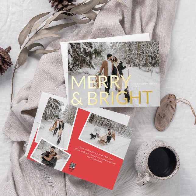 Carte De Vœux En Aluminium Joyeux Noël Élégant Photo (Créateur téléchargé)