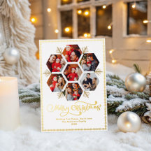Joyeux Noël élégant Photo de famille Flocon de nei