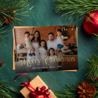 Joyeux Noël Élégante Typographie Photo de Famille