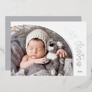 Carte De Vœux En Aluminium Joyeux Noël en argent