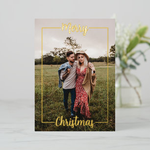 Carte De Vœux En Aluminium Joyeux Noël encadré photo complète