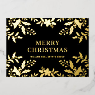 Carte De Vœux En Aluminium Joyeux Noël Entreprise Salutation Gold