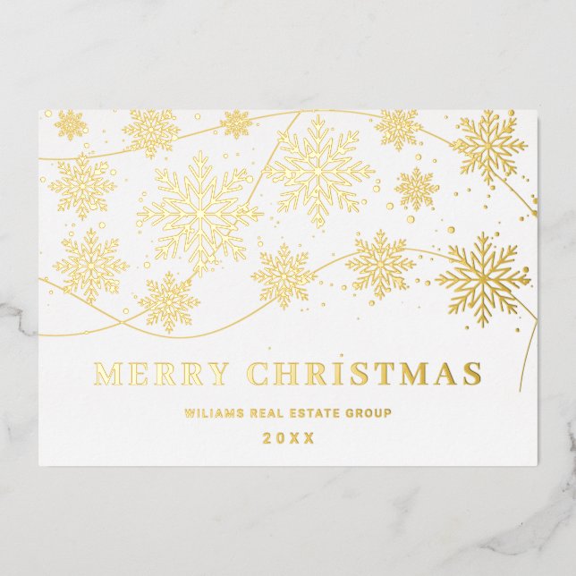 Carte De Vœux En Aluminium Joyeux Noël Entreprise Salutation Gold (Recto)