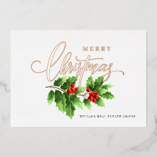 Carte De Vœux En Aluminium Joyeux Noël Entreprise Salutation Gold