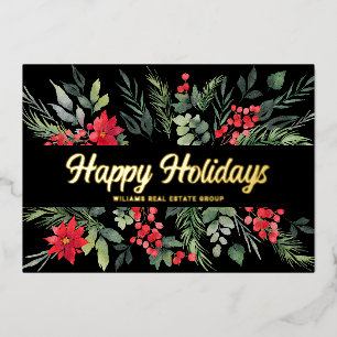 Carte De Vœux En Aluminium Joyeux Noël Entreprise Salutation Gold