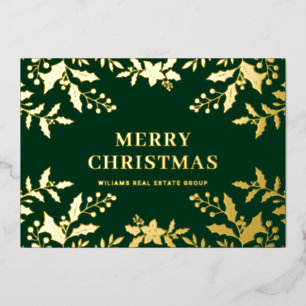 Carte De Vœux En Aluminium Joyeux Noël Entreprise Salutation Gold