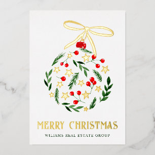 Carte De Vœux En Aluminium Joyeux Noël Entreprise Salutation Gold