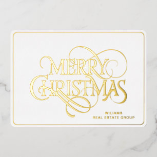 Carte De Vœux En Aluminium Joyeux Noël Entreprise Salutation Gold