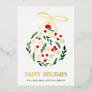 Carte De Vœux En Aluminium Joyeux Noël Entreprise Salutation Gold