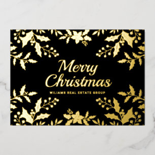 Carte De Vœux En Aluminium Joyeux Noël Entreprise Salutation Gold