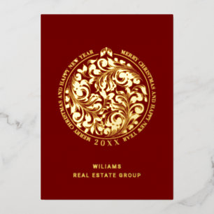 Carte De Vœux En Aluminium Joyeux Noël Entreprise Salutation Gold