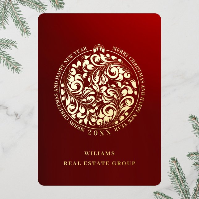 Carte De Vœux En Aluminium Joyeux Noël Entreprise Salutation Gold (Créateur téléchargé)