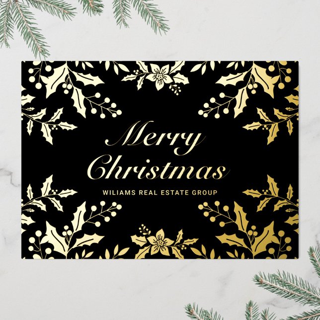 Carte De Vœux En Aluminium Joyeux Noël Entreprise Salutation Gold (Créateur téléchargé)