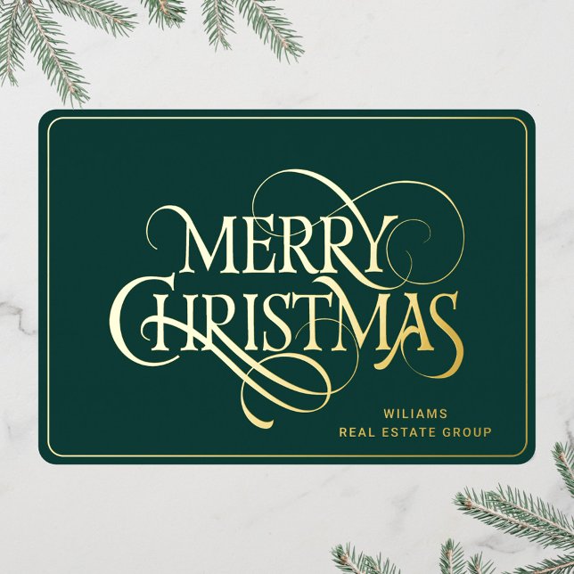 Carte De Vœux En Aluminium Joyeux Noël Entreprise Salutation Gold (Créateur téléchargé)