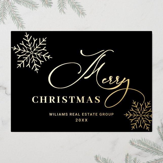 Carte De Vœux En Aluminium Joyeux Noël Entreprise Salutation Gold (Créateur téléchargé)