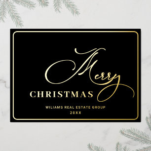 Carte De Vœux En Aluminium Joyeux Noël Entreprise Salutation Gold