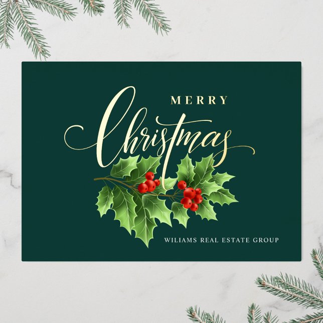 Carte De Vœux En Aluminium Joyeux Noël Entreprise Salutation Gold (Créateur téléchargé)