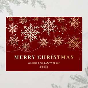 Carte De Vœux En Aluminium Joyeux Noël Entreprise Salutation Gold