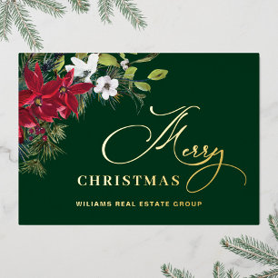 Carte De Vœux En Aluminium Joyeux Noël Entreprise Salutation Gold