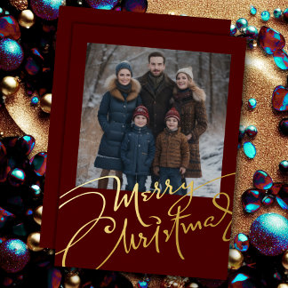Carte De Vœux En Aluminium Joyeux Noël et votre photo