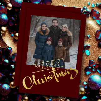 Carte De Vœux En Aluminium Joyeux Noël et votre photo