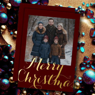 Carte De Vœux En Aluminium Joyeux Noël et votre photo