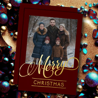 Carte De Vœux En Aluminium Joyeux Noël et votre photo