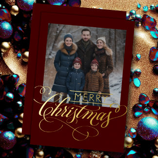 Carte De Vœux En Aluminium Joyeux Noël et votre photo
