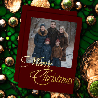 Carte De Vœux En Aluminium Joyeux Noël et votre photo