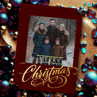 Carte De Vœux En Aluminium Joyeux Noël et votre photo