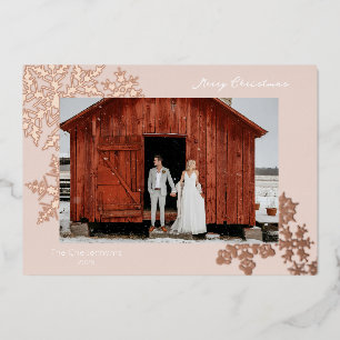 Carte De Vœux En Aluminium Joyeux Noël Flocon de neige