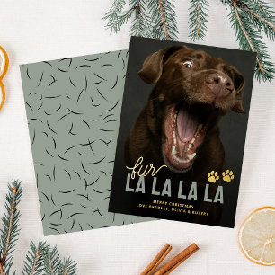 Carte De Vœux En Aluminium Joyeux Noël Fur La La La pour les animaux de compa