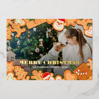 Joyeux Noël Gingerbread Cookie Foil Holiday Ca