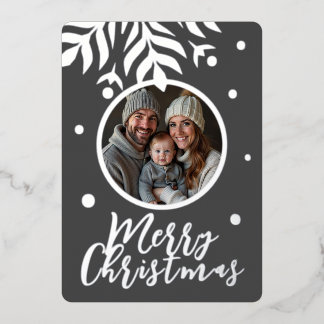 Carte De Vœux En Aluminium joyeux Noël gris photo