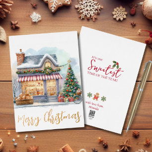 Carte De Vœux En Aluminium Joyeux Noël hiver Scène or