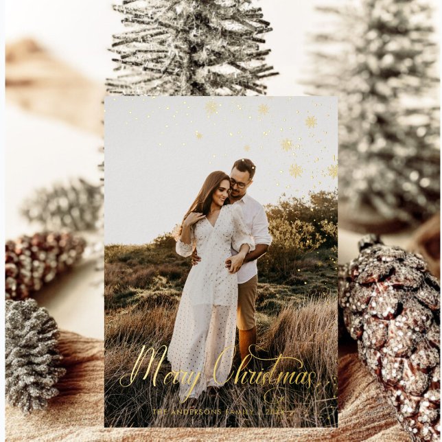 Carte De Vœux En Aluminium Joyeux Noël moderne Famille Photo plaid Tartan (Créateur téléchargé)