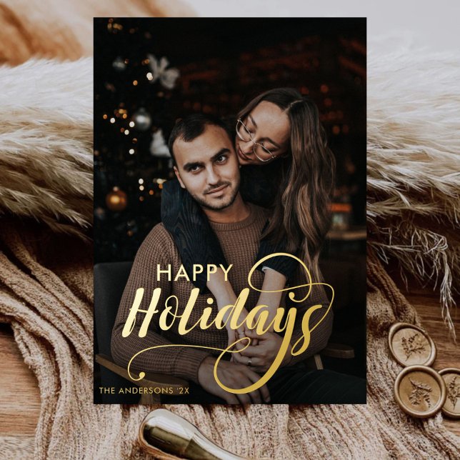 Carte De Vœux En Aluminium Joyeux Noël moderne Nom de la famille Tartan (Créateur téléchargé)