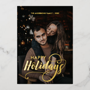 Carte De Vœux En Aluminium Joyeux Noël moderne Nom de la famille Tartan