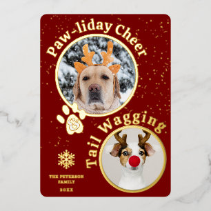 Carte De Vœux En Aluminium Joyeux Noël moderne pawliday animaux amusants 3 ph